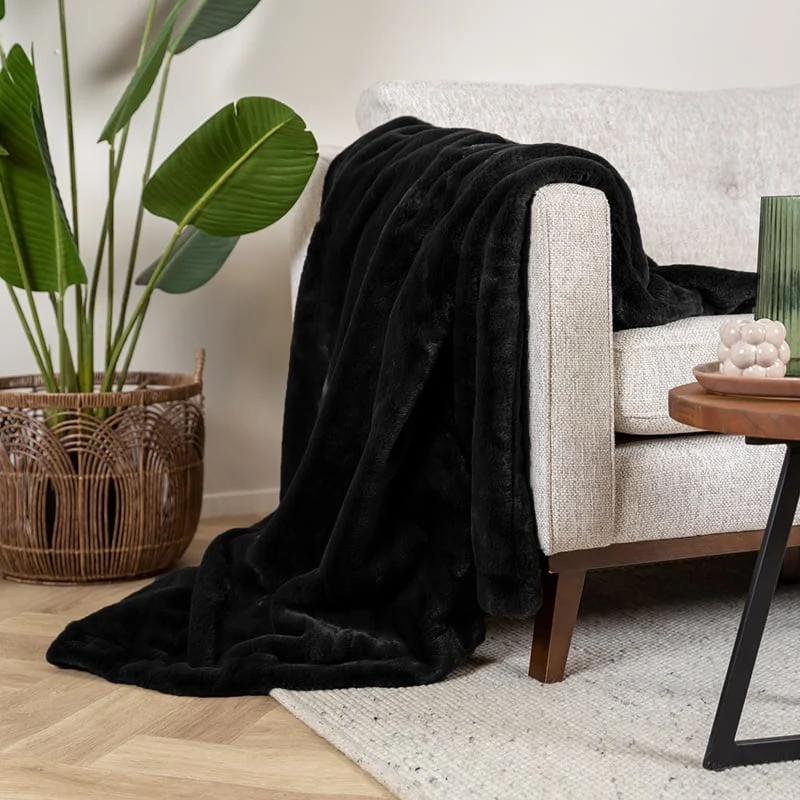 Waschbare Kuscheldecke - Otis Schwarz