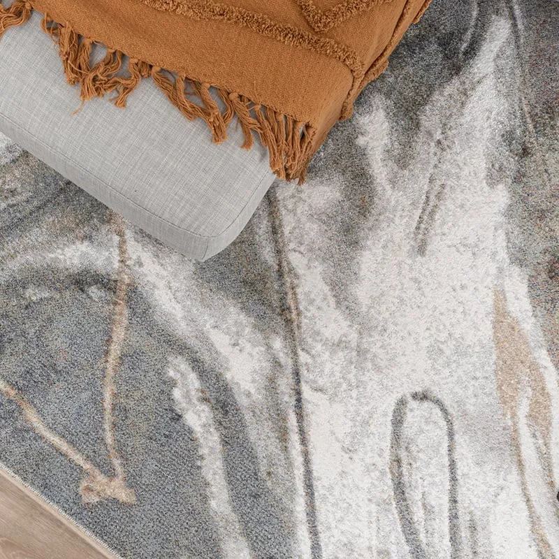 Waschbarer Teppich Abstrakt - Misha Lines Creme Grau