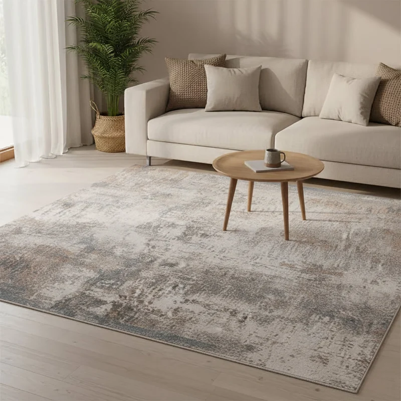 Waschbarer Teppich Abstrakt - Misha Grunge Creme Grau
