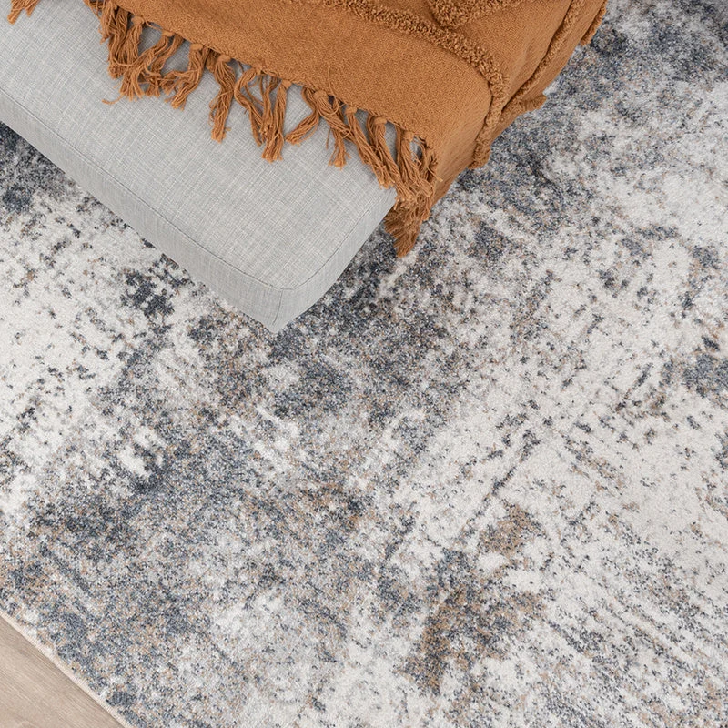 Waschbarer Teppich Abstrakt - Misha Grunge Creme Grau