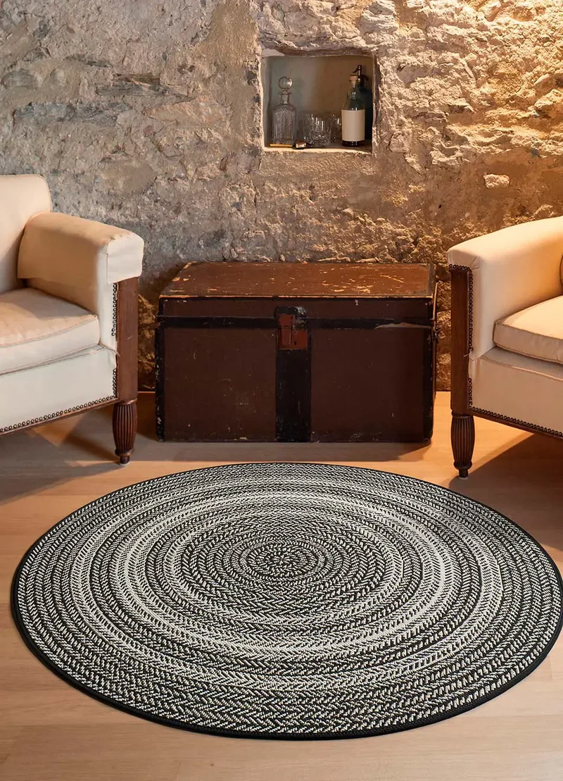 Alfombra redonda Silvana 48837 Negro