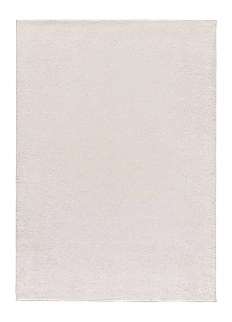 Alfombra lavable de microfibra Coraline Liso Blanco