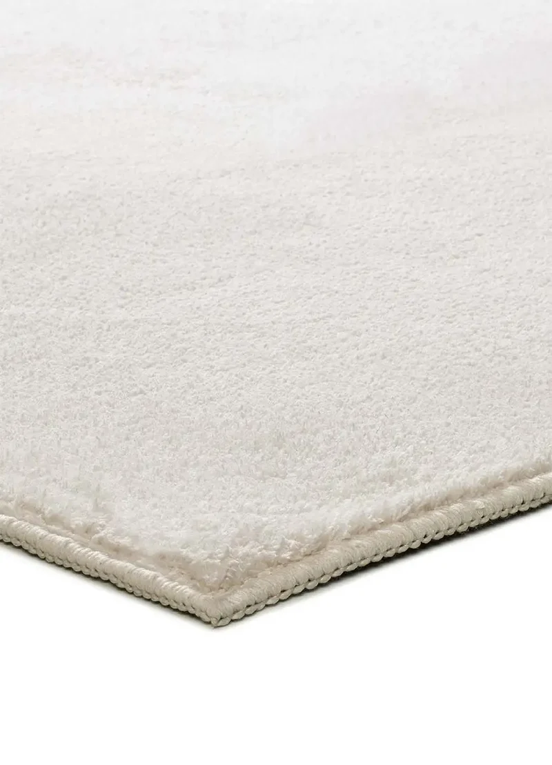 Alfombra lavable de microfibra Coraline Liso Blanco