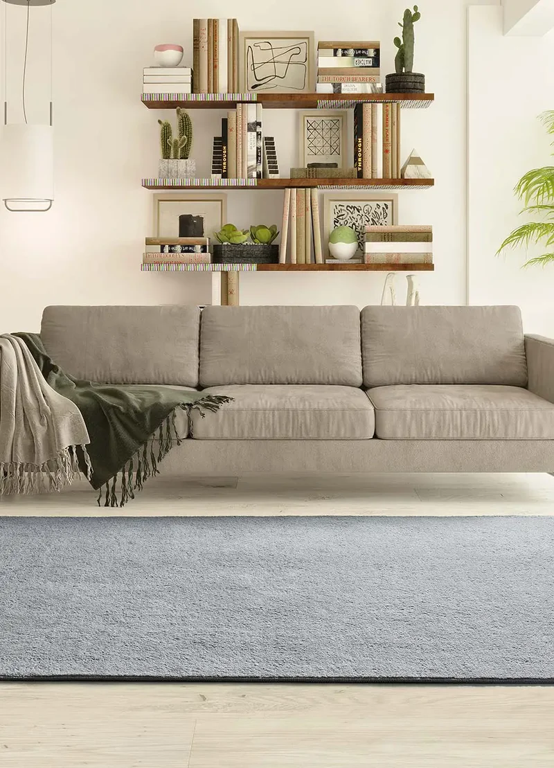 Alfombra lavable de microfibra Coraline Liso Plata