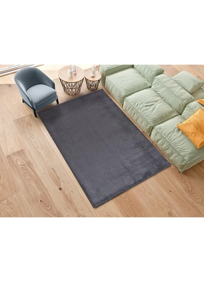 Alfombra lavable de microfibra Coraline Liso Antracita