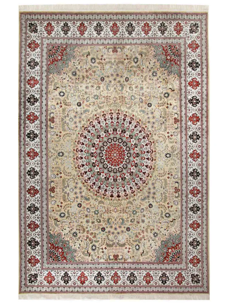 China Seide Teppich 275x373cm - Orientteppich - hellbeige