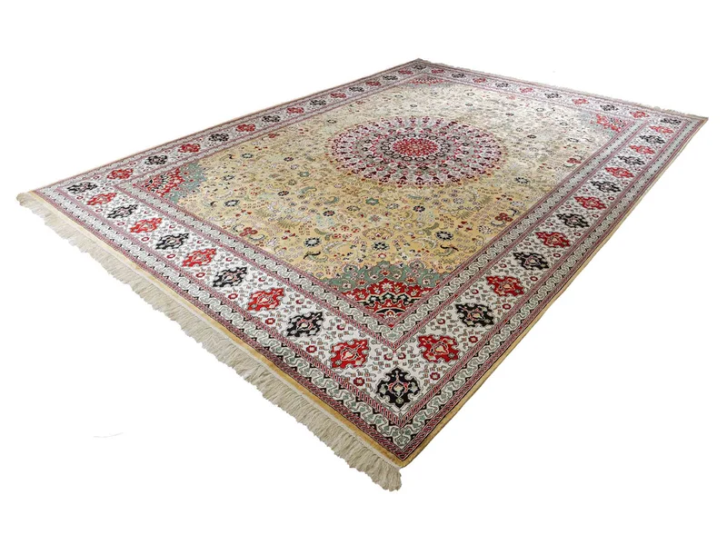China Seide Teppich 275x373cm - Orientteppich - hellbeige
