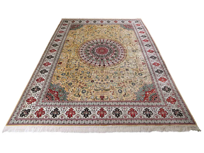 China Seide Teppich 275x373cm - Orientteppich - hellbeige