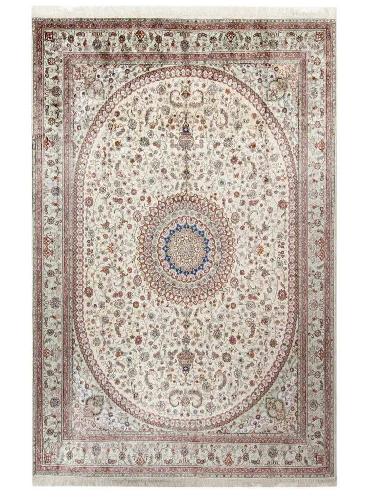 China Seide Teppich 277x366cm - Orientteppich - beige