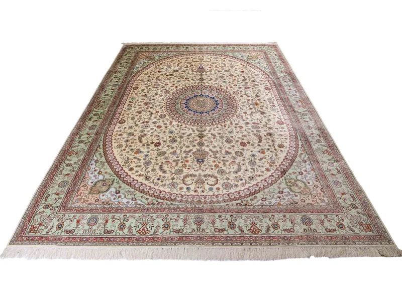China Seide Teppich 277x366cm - Orientteppich - beige