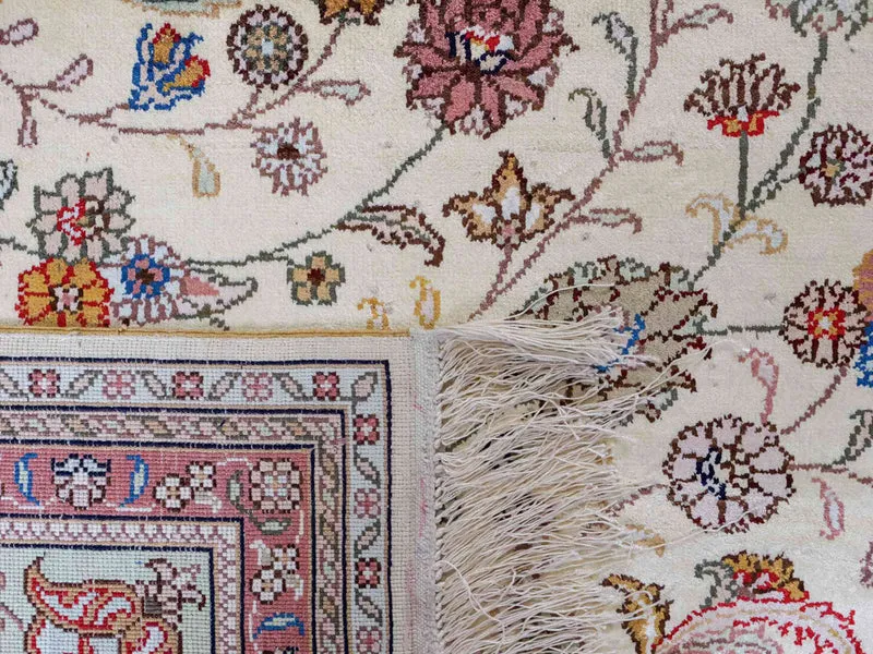 China Seide Teppich 277x366cm - Orientteppich - beige