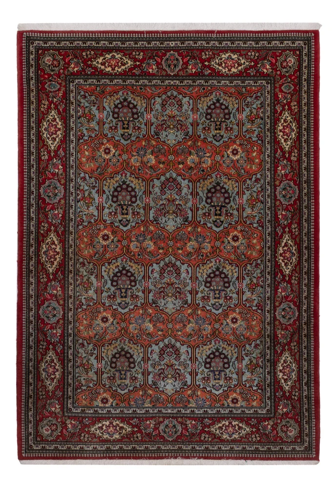 Ghom Teppich 140x204cm - Perserteppich - dunkelblau