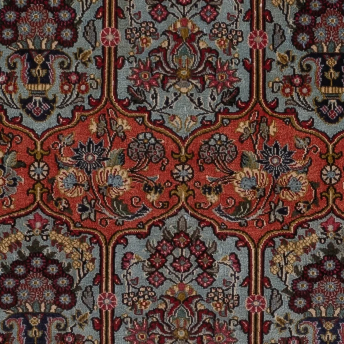 Ghom Teppich 140x204cm - Perserteppich - dunkelblau
