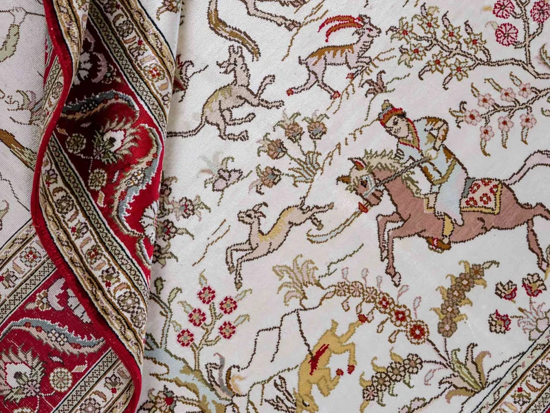 China Seide Teppich 126x185cm - Orientteppich - beige