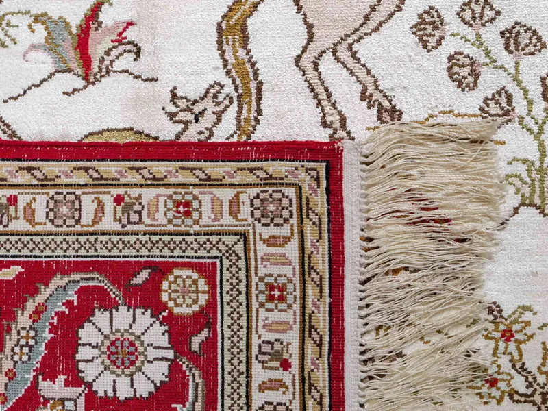China Seide Teppich 126x185cm - Orientteppich - beige