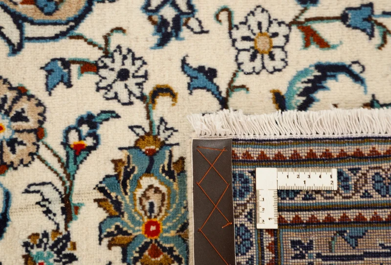 MY-RUG Teppich "Keshan Fine" Zentrales Medaillon auf hellem Hintergrund, Handgeknüpft