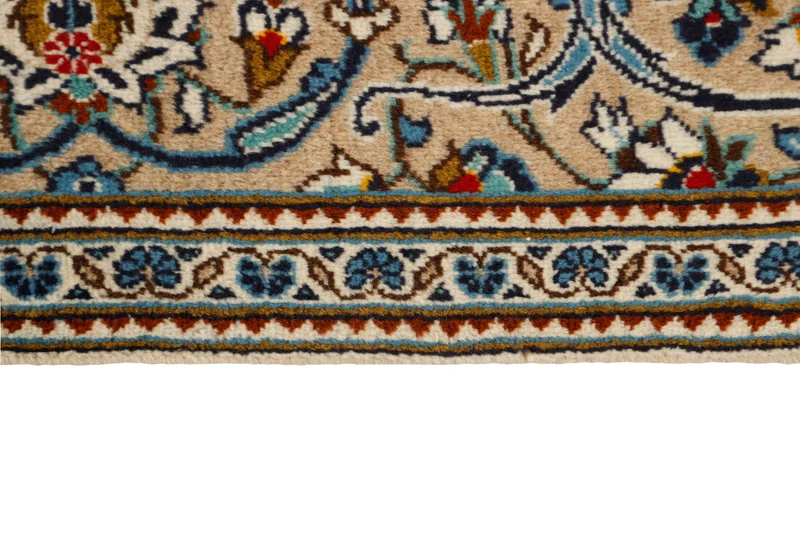 MY-RUG Teppich "Keshan Fine" Zentrales Medaillon auf hellem Hintergrund, Handgeknüpft