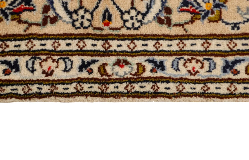 MY-RUG Teppich "Keshan Fine" Zentrales Medaillon auf hellem Hintergrund, Handgeknüpft