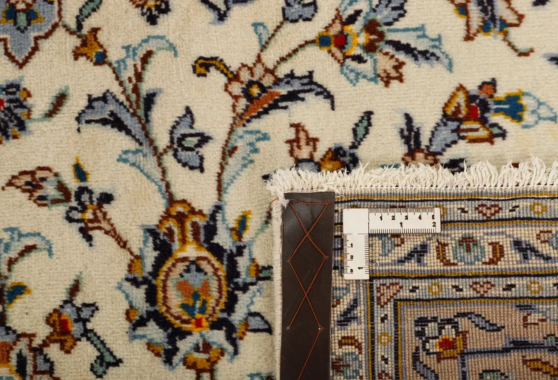 MY-RUG Teppich "Keshan Fine" Zentrales Medaillon auf hellem Hintergrund, Handgeknüpft