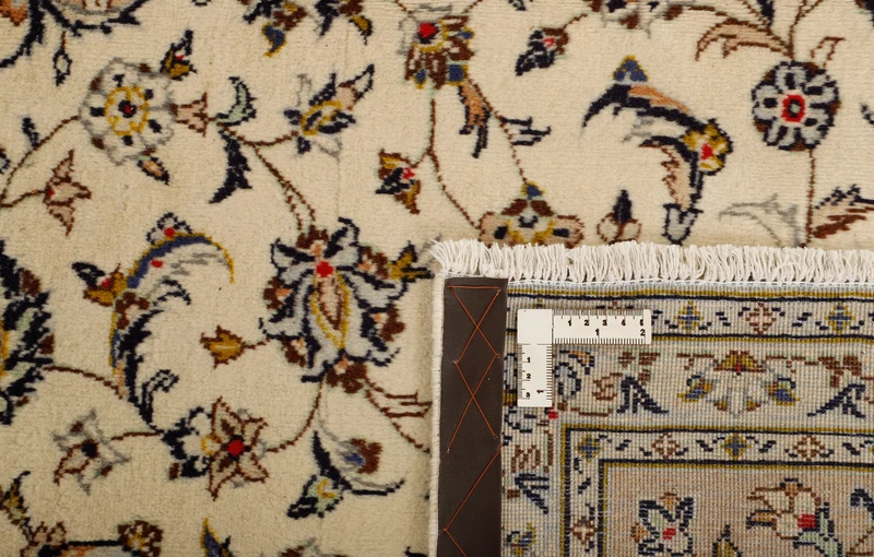 MY-RUG Teppich "Keshan Fine" Zentrales Medaillon auf hellem Hintergrund, Handgeknüpft