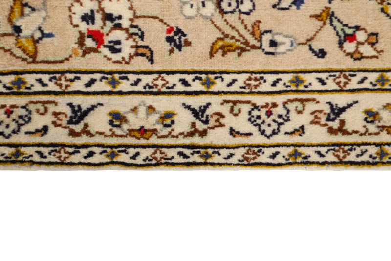 MY-RUG Teppich "Keshan Fine" Zentrales Medaillon auf hellem Hintergrund, Handgeknüpft