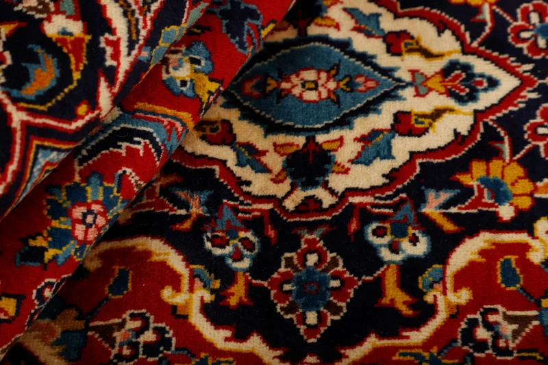 MY-RUG Teppich "Keshan Fine" Zentrales Medaillon auf hellem Hintergrund, Handgeknüpft