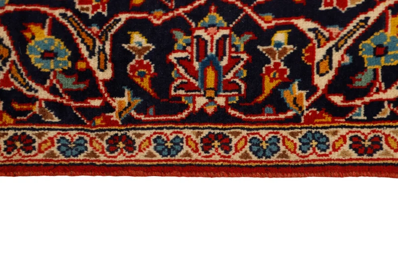 MY-RUG Teppich "Keshan Fine" Zentrales Medaillon auf hellem Hintergrund, Handgeknüpft