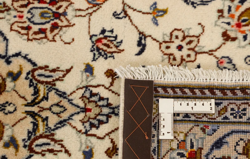 MY-RUG Teppich "Keshan Fine" Zentrales Medaillon auf hellem Hintergrund, Handgeknüpft