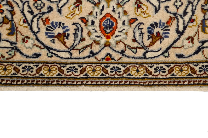 MY-RUG Teppich "Keshan Fine" Zentrales Medaillon auf hellem Hintergrund, Handgeknüpft