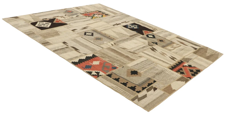 MY-RUG Teppich "Modern Patchwork " Geometrische Muster, Handgeknüpft