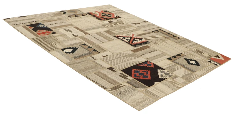 MY-RUG Teppich "Modern Patchwork " Geometrische Muster, Handgeknüpft