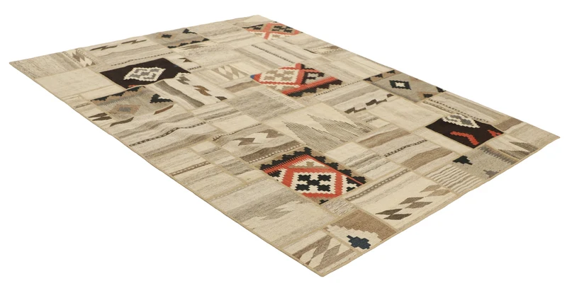 MY-RUG Teppich "Modern Patchwork " Geometrische Muster, Handgeknüpft