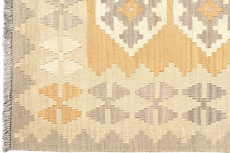 Kelim Gashgai · Handgewebt – Gelb, 193x84 cm