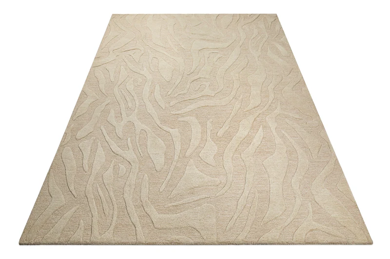 Kurzflorteppich Beige aus Schurwolle "Lior" WECONhome