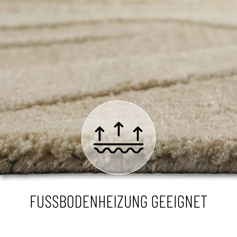 Kurzflorteppich Beige aus Schurwolle "Lior" WECONhome