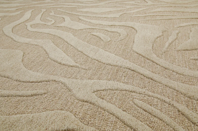 Kurzflorteppich Beige aus Schurwolle "Lior" WECONhome
