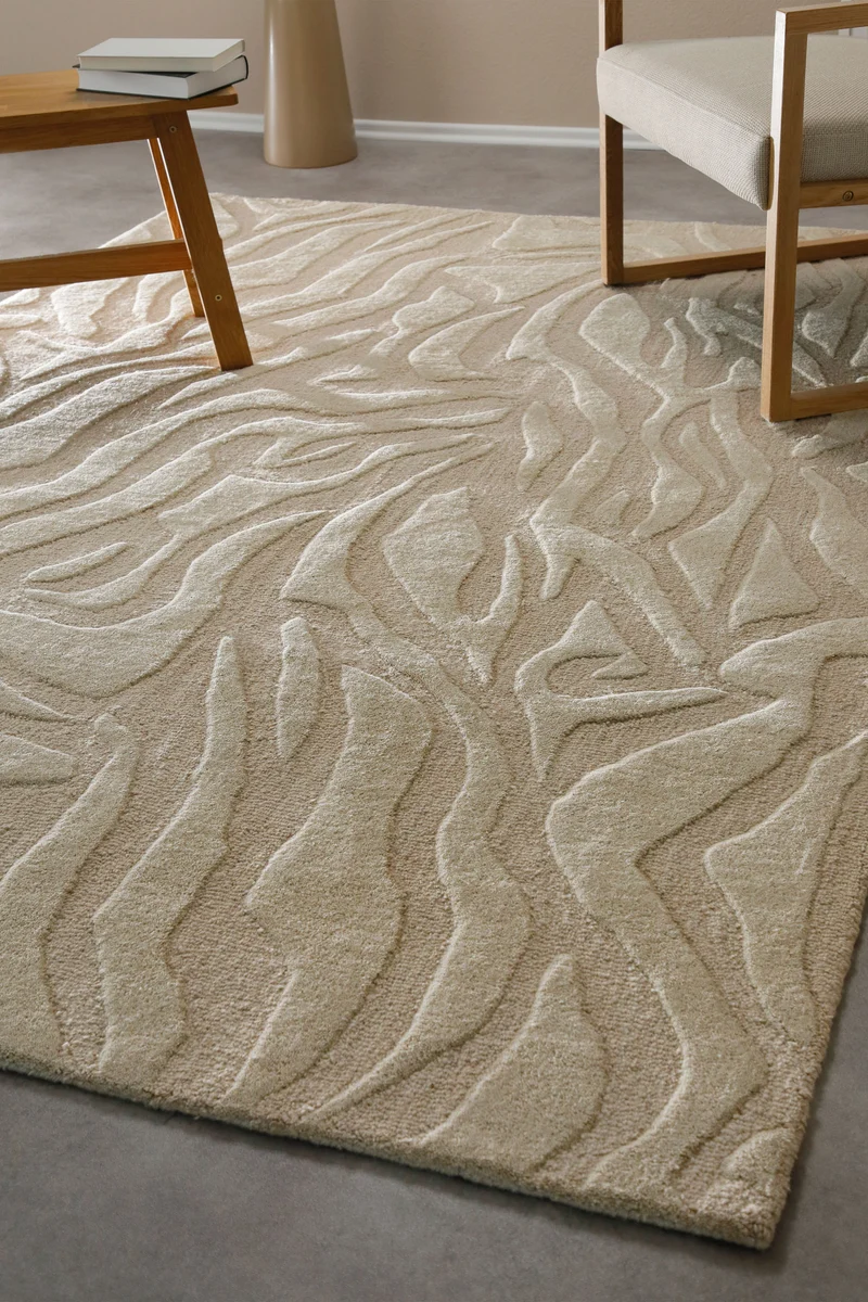 Kurzflorteppich Beige aus Schurwolle "Lior" WECONhome