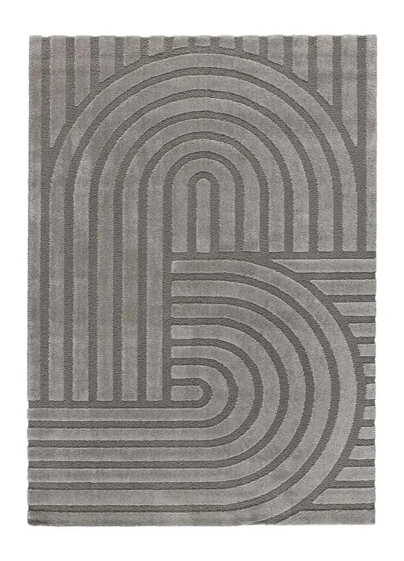 Alfombra geométrica con relieve Snowy 59773 Gris