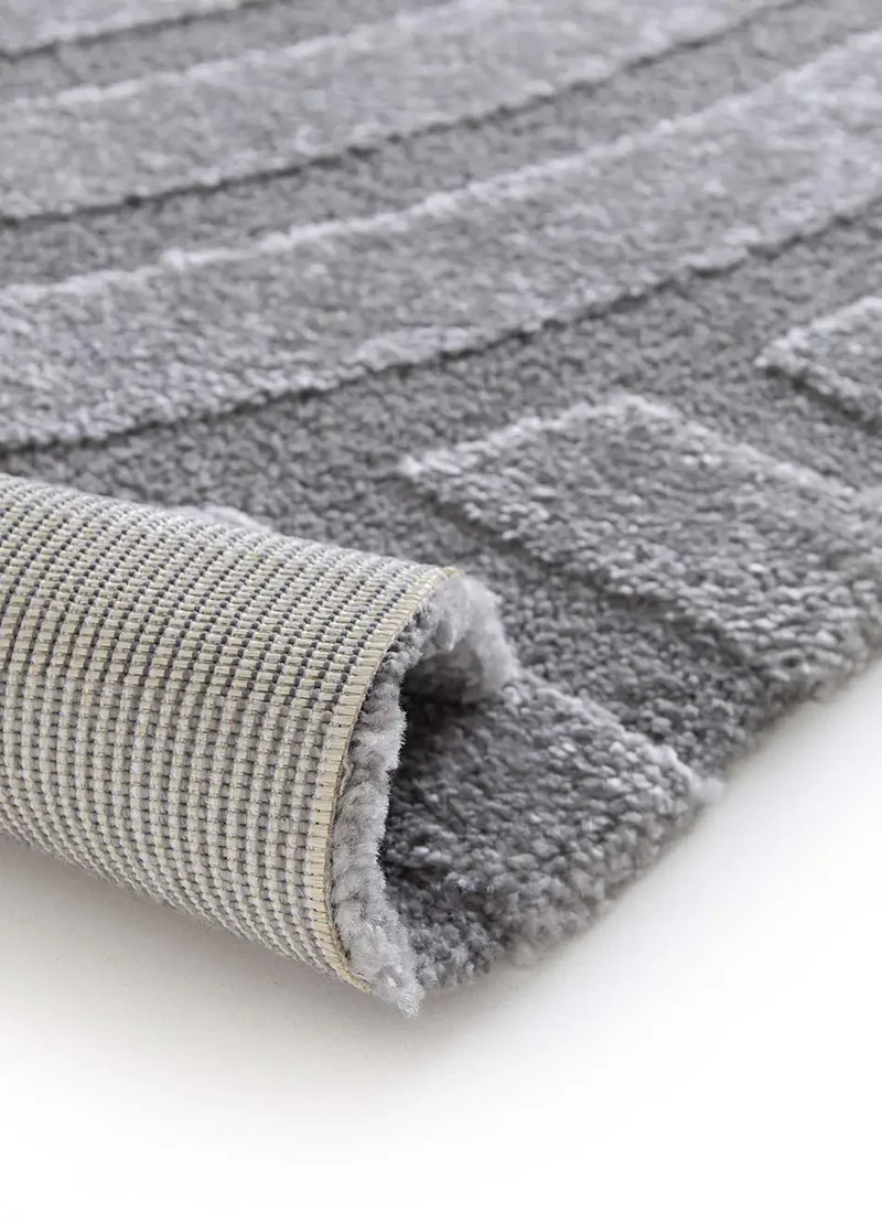 Alfombra geométrica con relieve Snowy 59773 Gris
