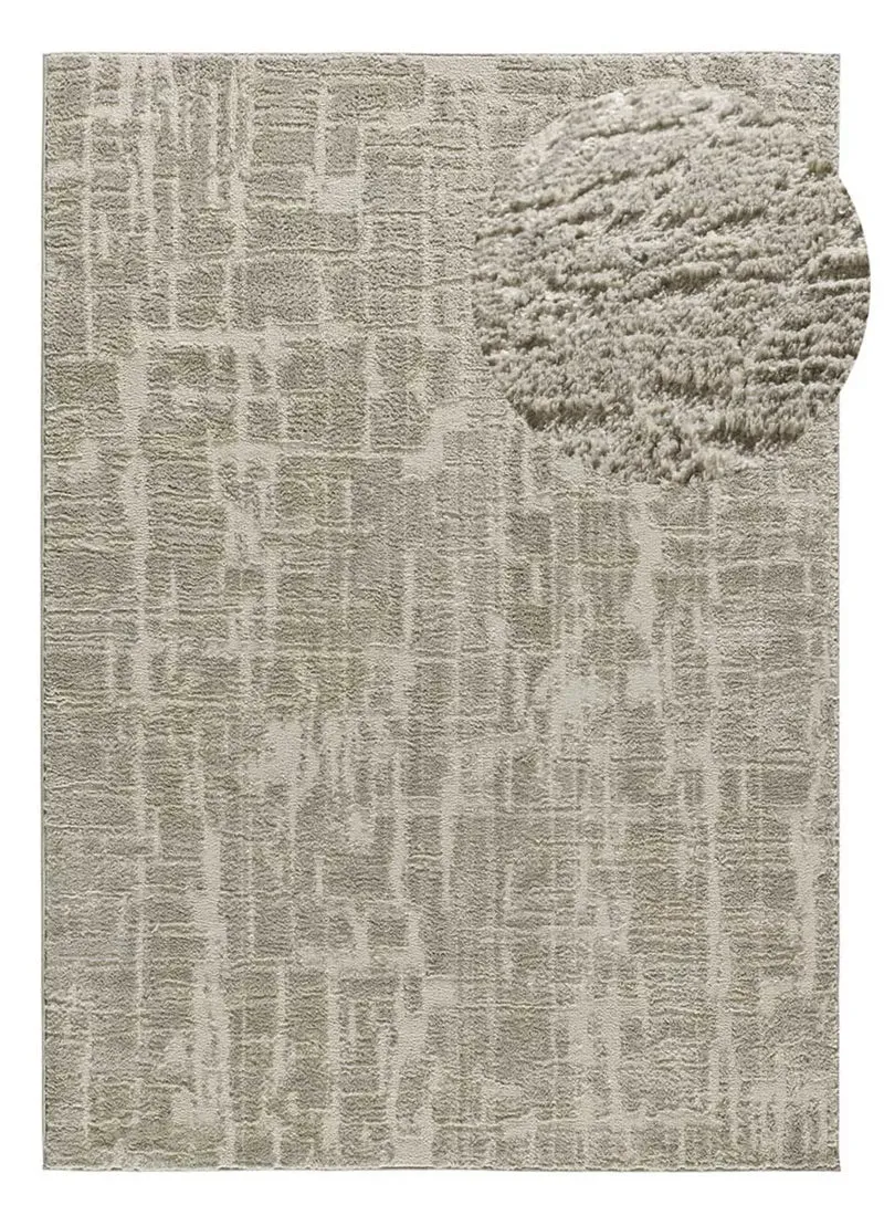 Alfombra estilo escandinavo, reciclada y con relieve Lima 3503 Plata