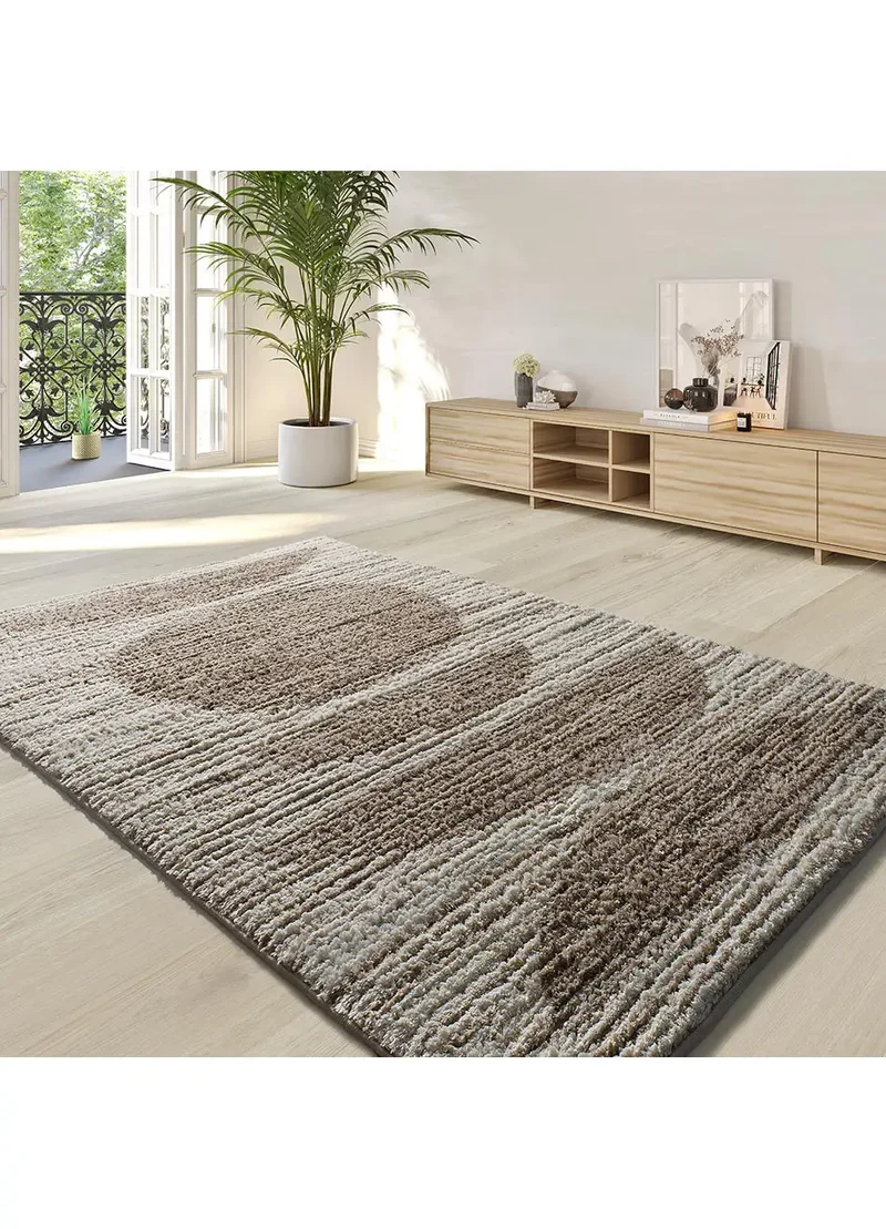 Alfombra estilo escandinavo, reciclada y con relieve Lima 3502 Beige