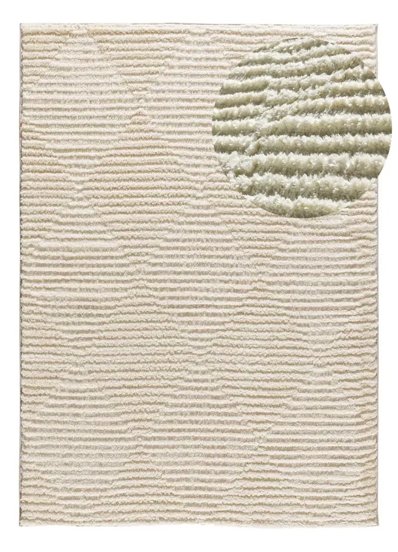 Alfombra estilo escandinavo, reciclada y con relieve Lima 3500 Crema