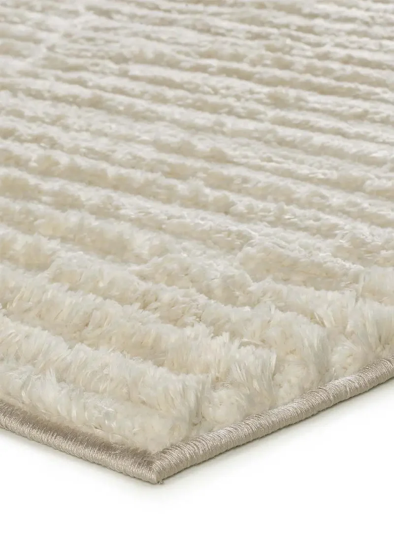 Alfombra estilo escandinavo, reciclada y con relieve Lima 3500 Crema