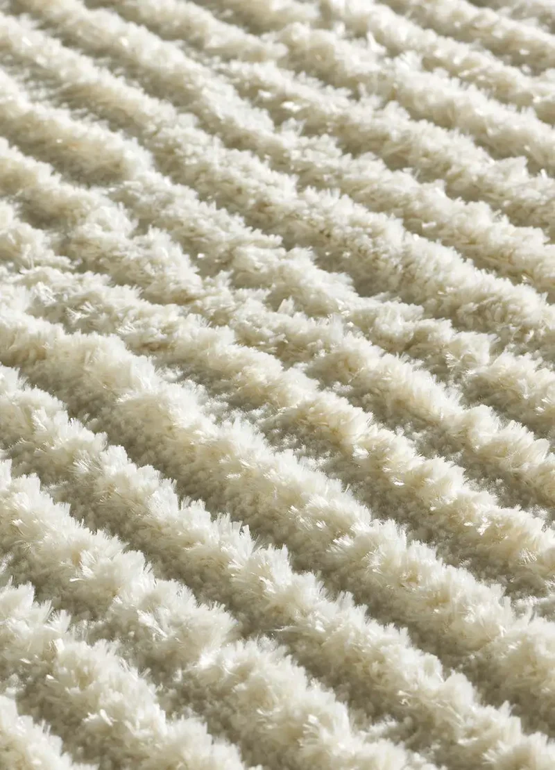 Alfombra estilo escandinavo, reciclada y con relieve Lima 3500 Crema