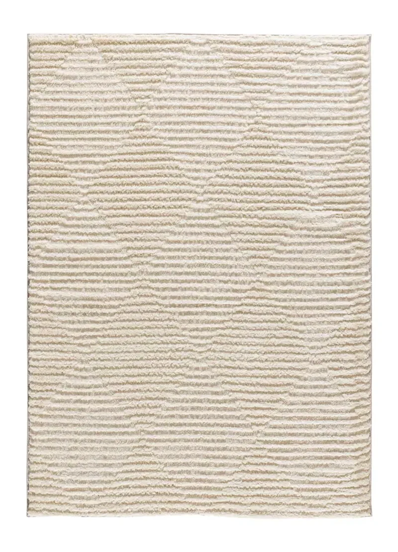 Alfombra estilo escandinavo, reciclada y con relieve Lima 3500 Crema