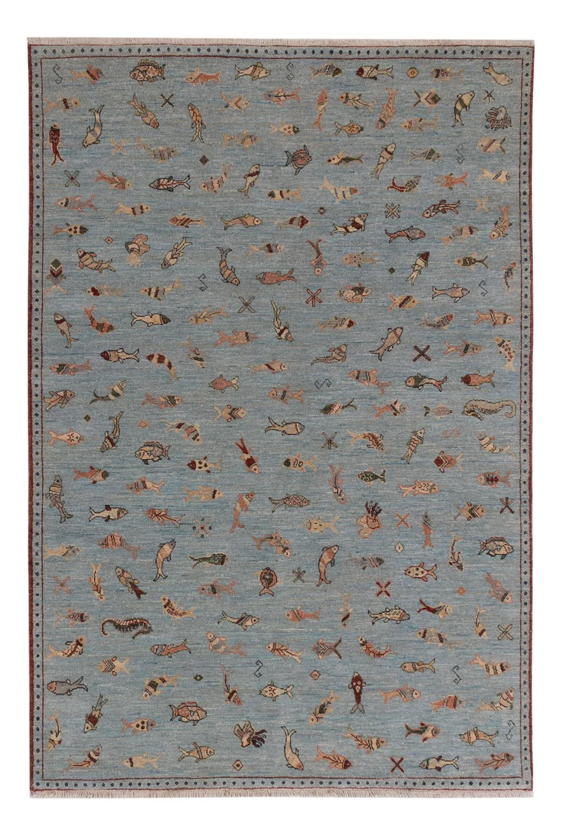 Ariana Teppich 154x216cm - Orientteppich - petrolblau