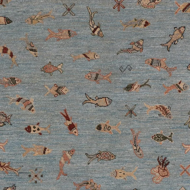Ariana Teppich 154x216cm - Orientteppich - petrolblau