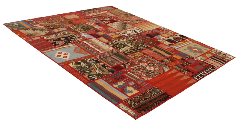 MY-RUG Teppich "Modern Patchwork " Geometrische Muster, Handgeknüpft