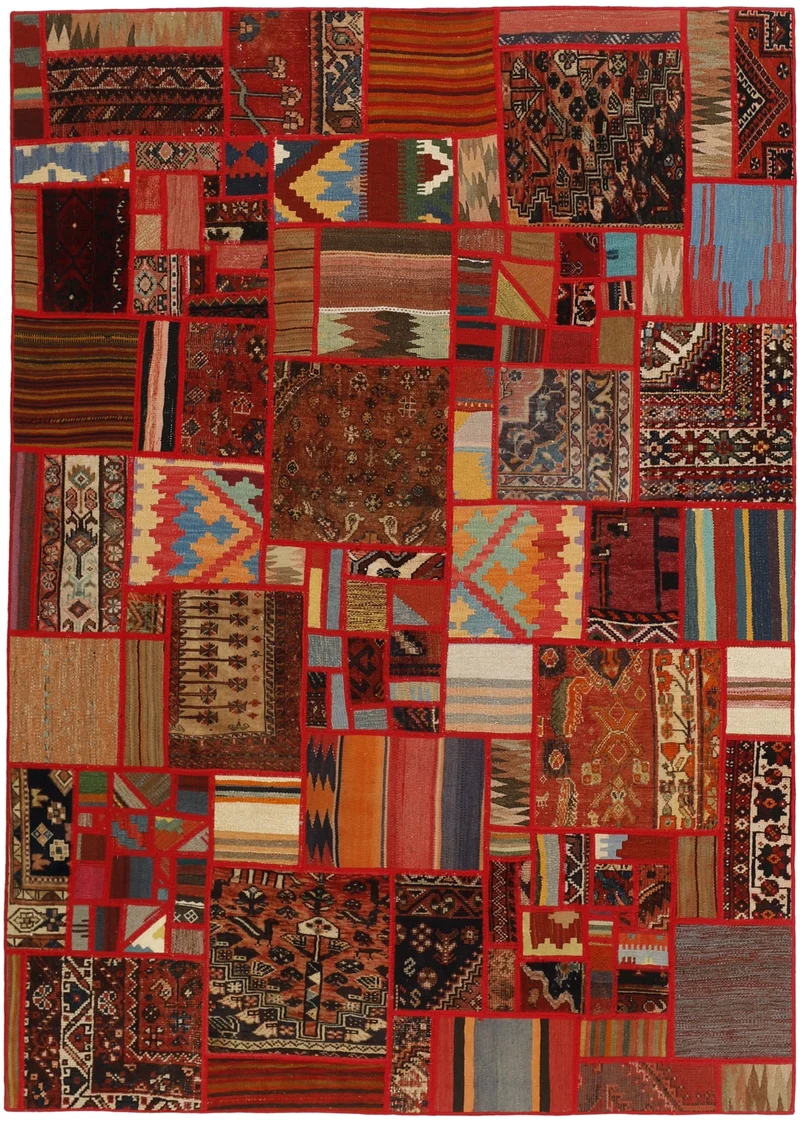 MY-RUG Teppich "Modern Patchwork " Geometrische Muster, Handgeknüpft