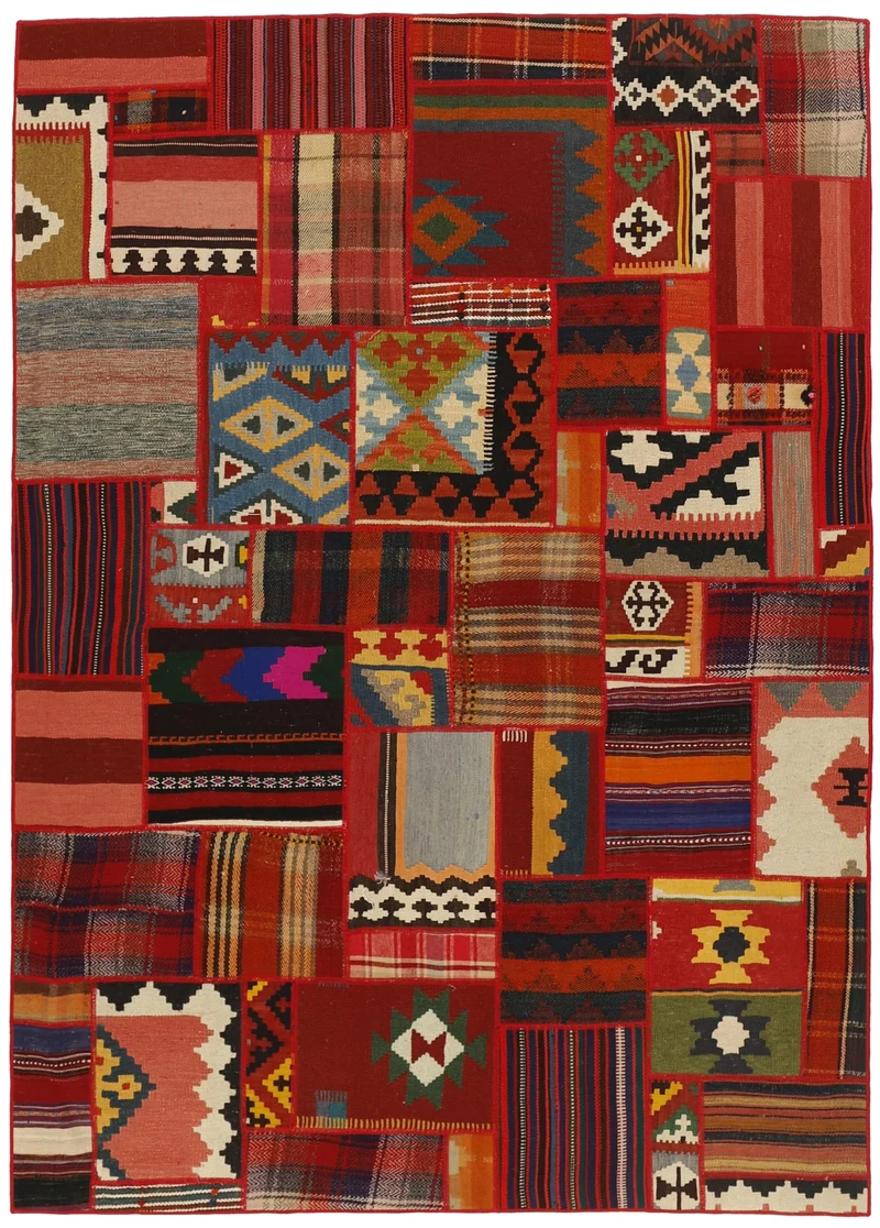 MY-RUG Teppich "Modern Patchwork " Geometrische Muster, Handgeknüpft